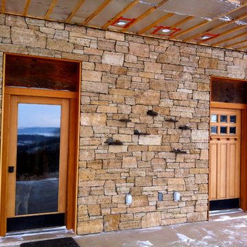 Stone Entry and Wood Burning Oven Fireplace