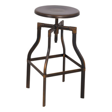 Xena Adjustable Stool With Swivel, Antique Copper