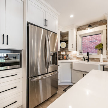 Rustic Elegance: Farmhouse Kitchen Revival with White & Gray Accents