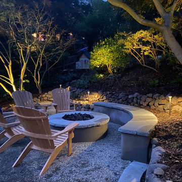 Challenging Hillside Putting green and Fire pit area