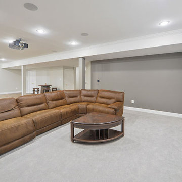 Finished Basement with Fully Equipped Bar and Home Theater