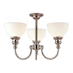 3 Light Semi Flush Mount by Hudson Valley Sutton in Transitional Style - Lighting
