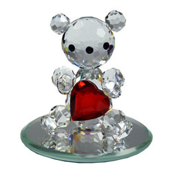 Inviting Home Inc. - Crystal Bear With Heart - Decorative Objects And Figurines