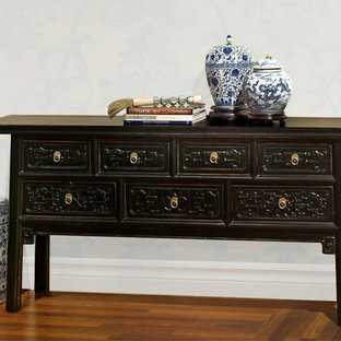 Distressed Black Console Table