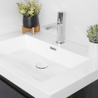 STYLISH Undermount Sink Pop-Up Drain with white ceramic cap with overflow