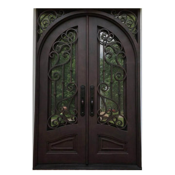 Round Top Thermal Break Iron Double Entry Door- Maryland Residence