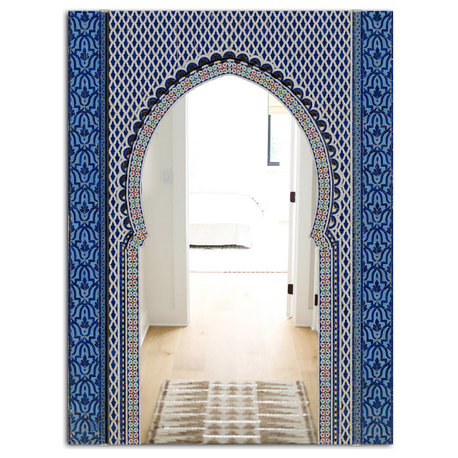 Designart Morroco Golden Doors Traditional Wall Mirror, 28x40