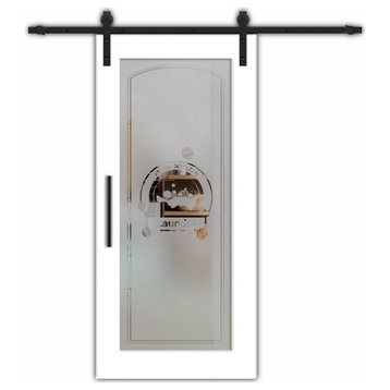 Wooden Laundry Door With Glass Design , 36"x84", Semi-Private