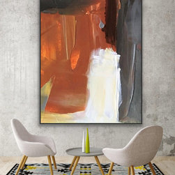Preethi Arts - 60x48 IN Adventure Original Brown orange Abstract Art Contemporary - Paintings