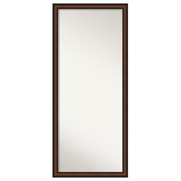 Yale Walnut Non-Beveled Full Length Floor Leaner Mirror - 27.5 x 63.5 in.