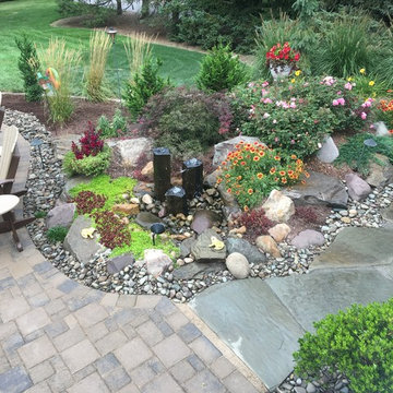 Backyard Landscape Renovation w/ Basalt Column Fountain