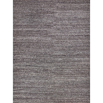 Borelli Handmade Hand Loomed Wool Dark Gray Area Rug, 6'x9'
