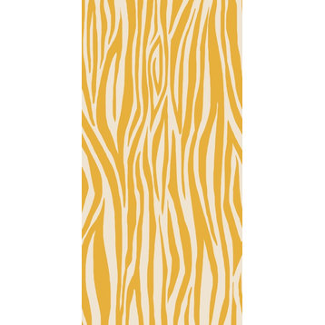 Wood Stripe Geometric Print Bath Towel, Gold