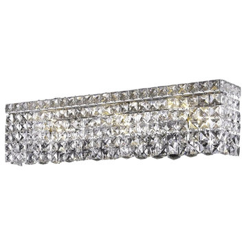 Elegant V2033W26C/RC Maxime 6-Light Chrome Wall Sconce Clear Royal Cut Crystal