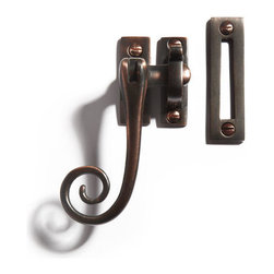Solid Brass Curly Reversible Casement Window Latch - Hardware