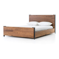 Paul Reclaimed Walnut Queen Platform Bed - Platform Beds