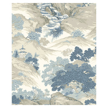 Crown Oriental Landscape Wallpaper, China Blue
