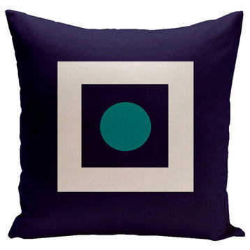 Geometric Decorative Pillow, Navy Lake, 16"x16"