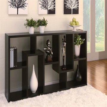 Furniture of America Adeo Contemporary Wood 10-Shelf Bookcase in Black