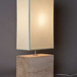 Reclaimed Douglas Fir + Steel Frame Diffusser - Table Lamps