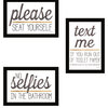 Set of Three Toilet Humor Collection 3-Piece 3 Black Framed Print Wall Art