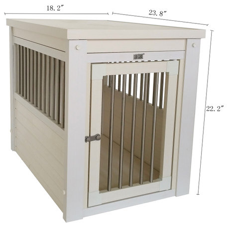 ECOFLEX® Dog Crate End Table, Antique White, Small