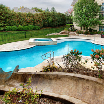 North Barrington, IL Swimming Pool, Hot Tub and Custom Concrete Slide