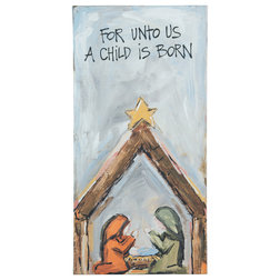 Contemporary Prints And Posters "A Child Is Born" Canvas, 10"x20"