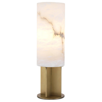 Round Brass Alabaster Table Lamp | Eichholtz Giorgina