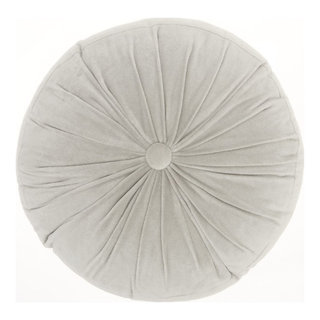 Leah Tufted Round Decorative Throw Pillow Blue by Five Queens Court