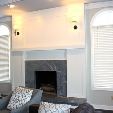 Current Project - Covered old red brick fireplace, soapstone hearth