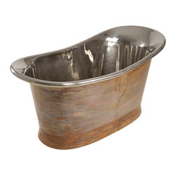 Patina Cuprosa Bateau Bath with Nickel Interior - Baths