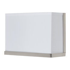 Small Rex Sconce In Brushed Nickel Finish With Croissant Silk Glow Shade