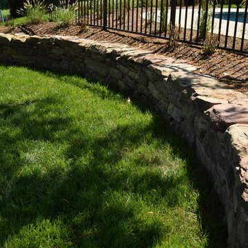 New Pool, Fireplace, retaining walls, Deck plantings