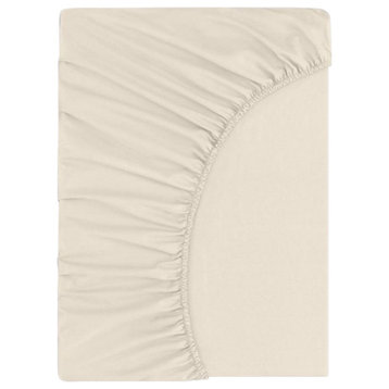 Plaza Beige Fitted Sheet Full