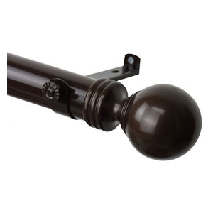 Rod Desyne Sphere 1 5 Non Telescoping Curtain Rod Cocoa