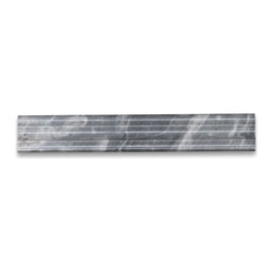 Stone Center Online - Bardiglio Gray Dark Grey Marble 2x12 Chair Rail Trim Molding Polished, 1 piece - Accent Trim And Border Tile