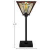 Luna 1-Light Table Lamp, Matte Black/Square Tahoe Art