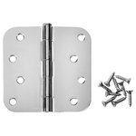 Cosmas - Cosmas Polished Chrome Door Hinge 4" With 5/8" Radius Corners - Finish: Polished Chrome