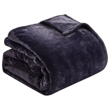 Thesis Ultra Plush Solid Blanket King Size Midnight 108x90in