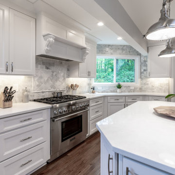 Dramatic Changes to Achieve an Amazing More Open & Functional White Kitchen