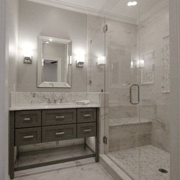 White and Gray Bathroom Showcase