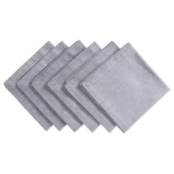 Gray Solid Chambray Napkin Set/6