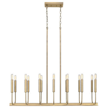 Sophisticated and Modern 14 - Light Aged Brass Large Oval Chandelier