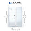 Illusion Frameless Shower Door, Inline Panel, C-Pull, Chrome, 45.75"x70"