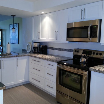 MDF Spray Painted White Kitchen