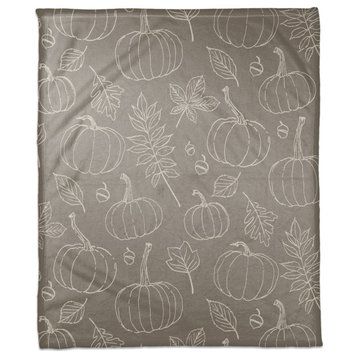 Gray Fall Pattern 50x60 Coral Fleece Blanket
