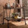 Bowery Hill Serving Bar Cart in Antique Black