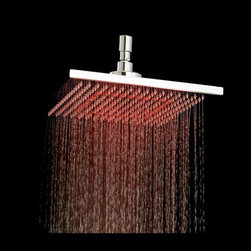 16" Stainless Steel Square Color Changing LED Shower Head - Showerheads And Body Sprays