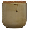 Stoneware Jar With Cork Lid, Reactive Glaze, Marbled Taupe